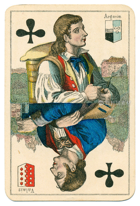 Jack of Clubs Vues and Costumes瑞士，1880年